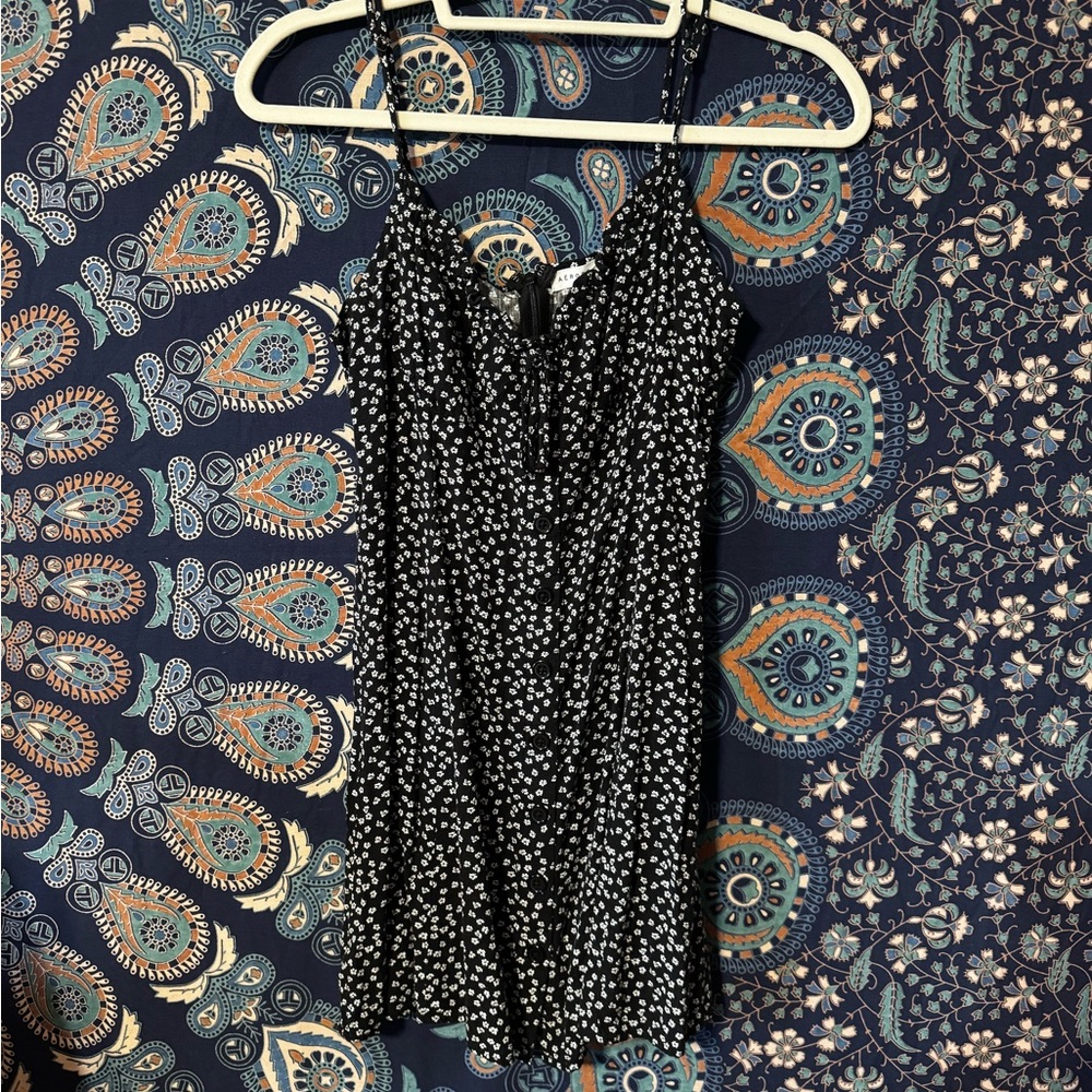 Black and White Floral Women's Dress
